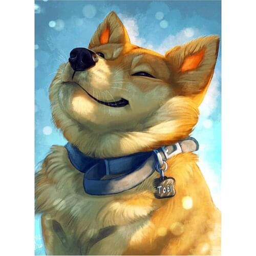 Square/Round Diamond Painting Dog DIY 5D Diamond Embroidery Animal Mosaic Needlework Crafts Home Furnishing decoration