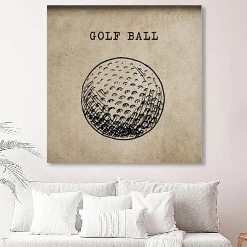 Nordic Style Ball Poster Football Basketball Golf Volleyball Rugby Wall Art Canvas Painting for Livingroom Kids Room Home Decor