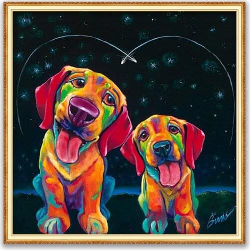 Animal Dog Beagle DIY 11CT Cross Stitch Embroidery Kits Needlework Craft Set Printed Canvas Cotton Thread Decoration Wholesale