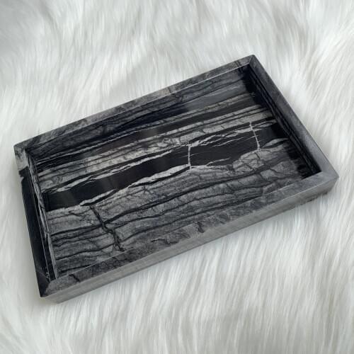 Natural Marble Elegant Jewelry Tray Stone Organizer for Dressroom/Bookshop/Coffeeshop
