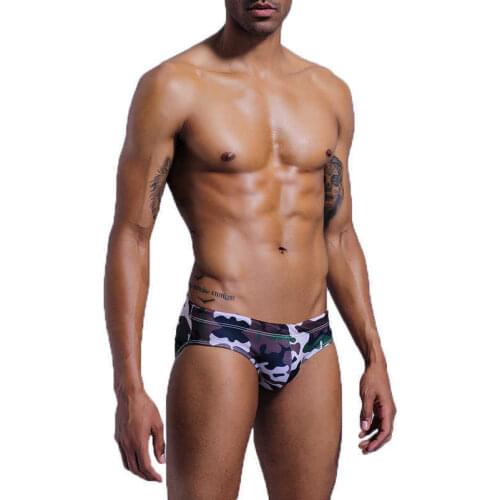 Tight Printed Swim Trunks New Camouflage Mens Swimsuit Low Waist Padded Swimming Short For Men Swimwear Boxer Fast Drying Briefs
