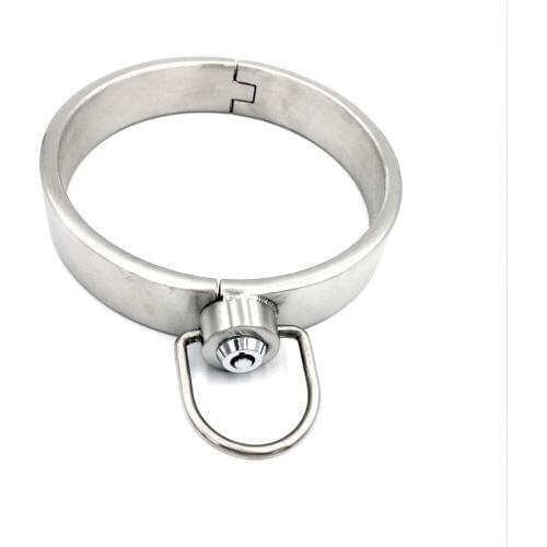 Black emperor SM stainless steel collar new press lock male and female adult toys