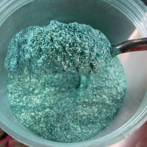 Cosmetic grade Green Diamond Pearl Pigment Powder for Nail Art Face Lip Gloss Expoy Resin Painting DIY