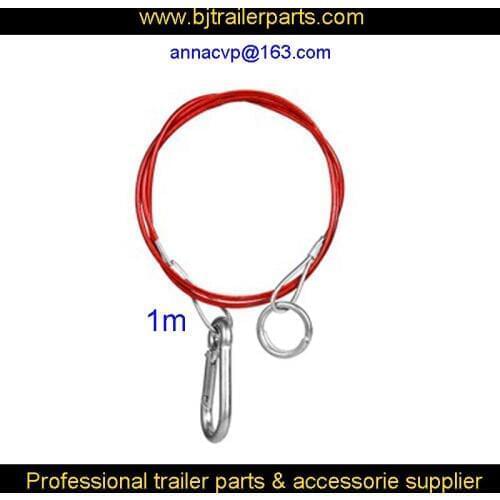 Trailer breakway safety cable - plastic coated ,1 metre, trailer parts