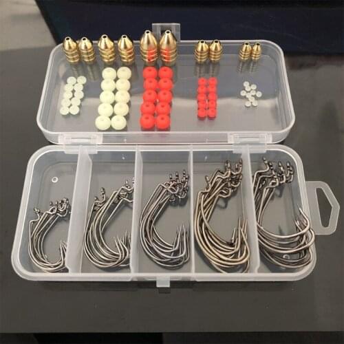 Durable Threaded Copper Bullet Fishing Sinker Kit Fishing Weights Soft Lure Accessory Box Outdoor Fishing Accessories