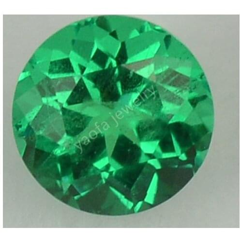 Sale 5A Round Shape Brilliant Cut Lab Grown Hydrothermal Columbian Emerald Stone With Minor Cracks Inclusions Loose Gems For DIY