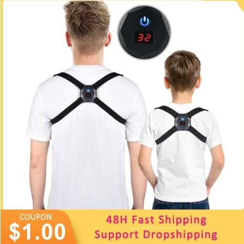 Adjustable Smart Posture Corrector Back Brace Intelligent Sensor Vibration Reminder Clavicle Lumbar Support Adults Children