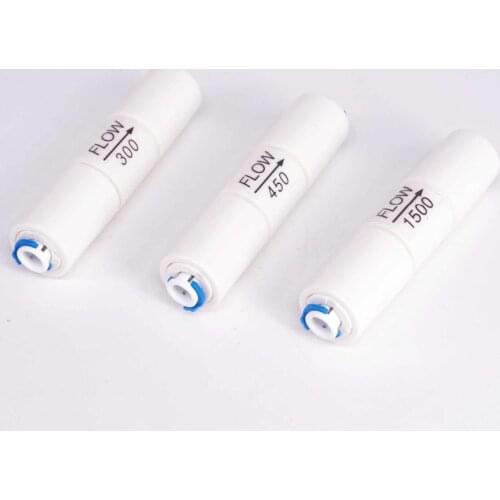 RO Restrictor Flow 300/450/500/600/800/1500cc 1:3 With 1/4" Tube O/D Pushfit Equal Fitting Reverse Osmosis RO Water Purifier