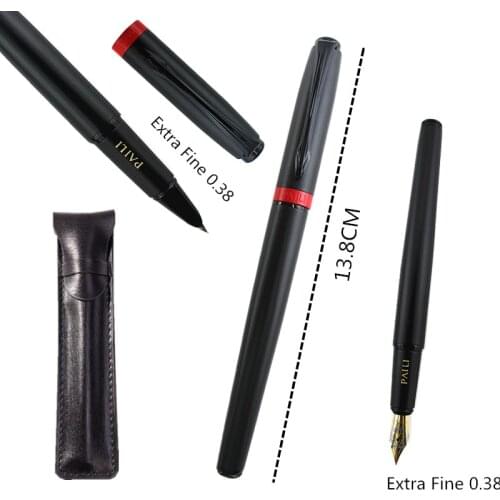 High Quality Metal Fountain Pen Frosted Black Signature Elegante Stationery Office School Supplies Ink Pens New