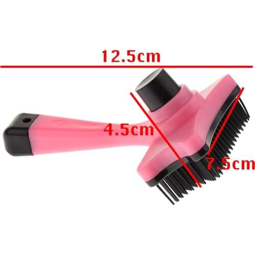 Handheld Pet Dog Cat Self Cleaning Comb Slicker Brush Hair Fur Shedding