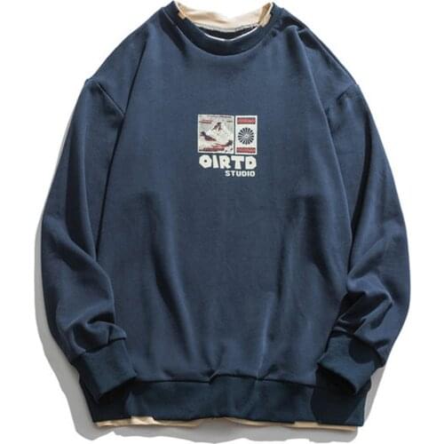 LACIBLE Vintage Mountaintop Deer Print Hoodie Sweatshirt Hip Hop Streetwear Sherpa Hoodie Men Women 2021 Winter Cotton Pullover