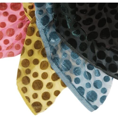 Dot Velvet Dress Flocked Dots Fabric 140cm Width Rayon Burn Out Qualified Shirt Fabric Wedding Dress Decoration Material 1 Yard