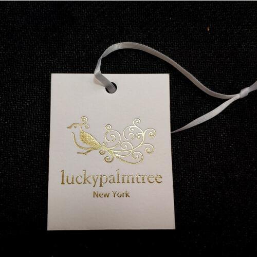 Thick ivory Cardboard Jeans Paper Hang tags with eyelets