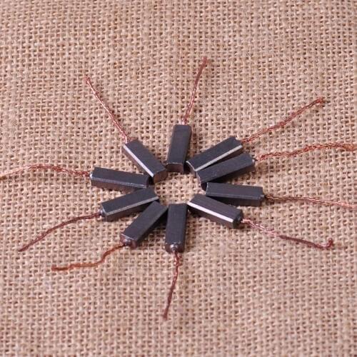 LETAOSK New 10Pcs Carbon Brushes Wire Leads Generator Generic Electric Motor Brush Replacement 4.5 x 6.5 x 20mm