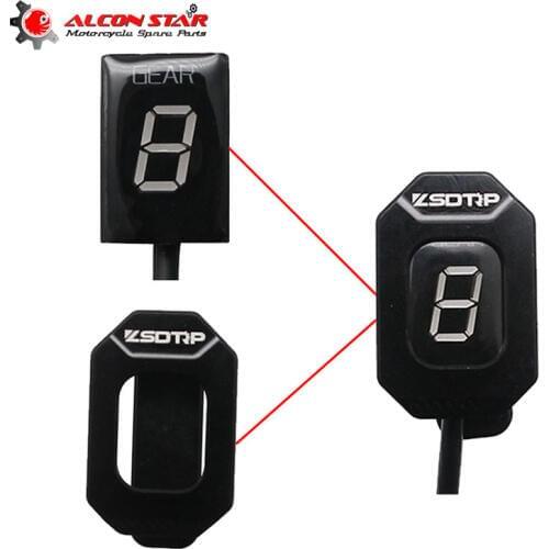Alconstar Universal Red LED Digital Gear Indicator Motorcycle Display Easy Install 6 Gears For Honda Harley Kawasaki Yamaha
