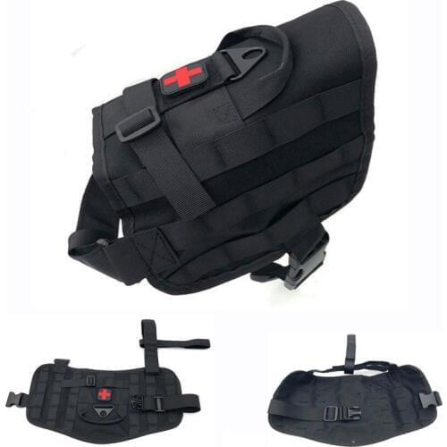 1000D Nylon Tactical Service Dog Vest Molle System Army Combat Military Training Hunting Dog Vest Police Dog Harness Clothes