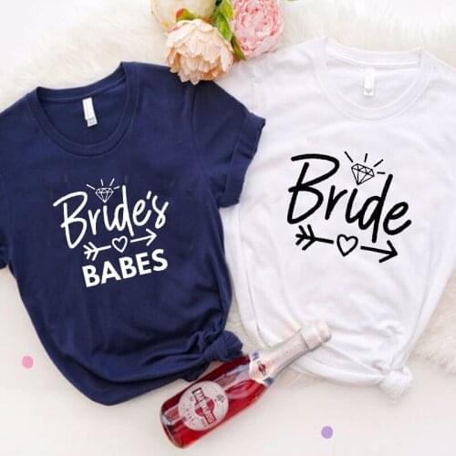 2021 Summer Bride Love Heart Printed Brides Babes Team Girls Women Party T-shirt Bridal Wedding T Shirts OWQ9