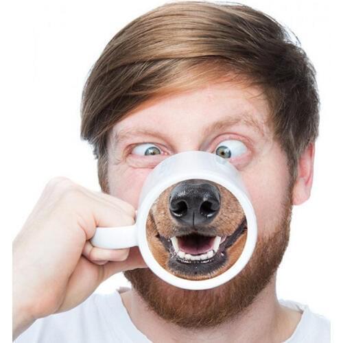 400ml Funny Cartoon Pig And Dog Nose Design Coffee Mugs Milk Beer Cup Ceramic Mug