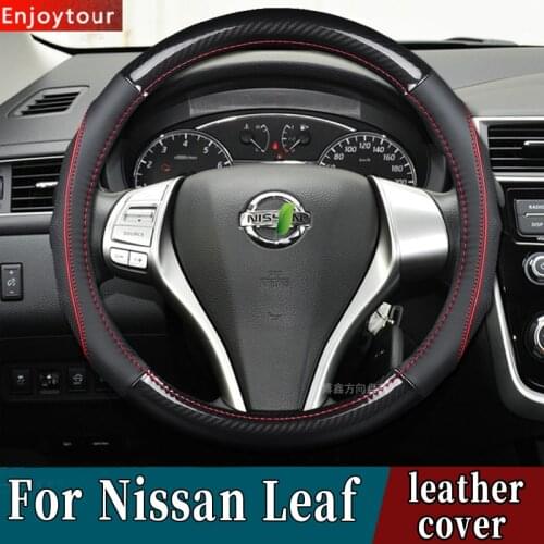 Accessories Car Styling Genuine Leather Steering Wheel Covers for Nissan Leaf ZE0 ZE1 2011 2012 2013 2014 2015 2016 2017 2020