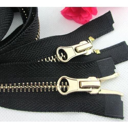 Free shipping #5 metal zipper gold track double zipper sliders zipper head 80cm 4pcs/lot zipper for sewing clothes coat