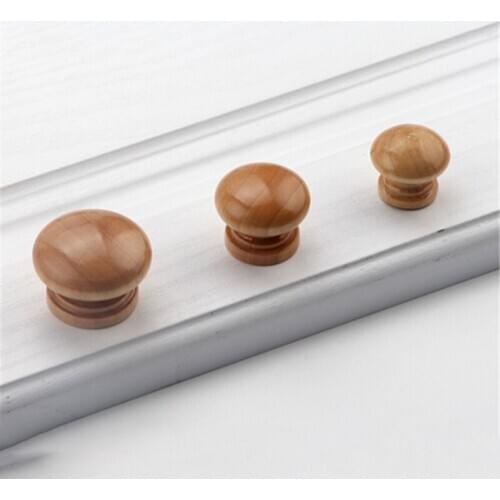 10PCS/lot Wooden Knobs Round Single Hole Pull Handle For Cabinet Drawer Wardrobe Decoration Supplies