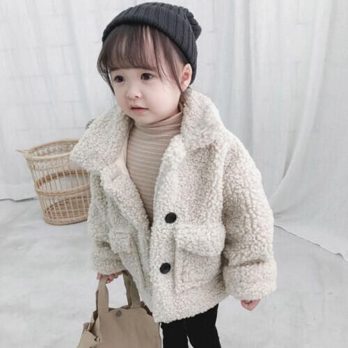 2019 brand new girls baby cashmere long coat kid girl winter coats jackets children outfis clothes