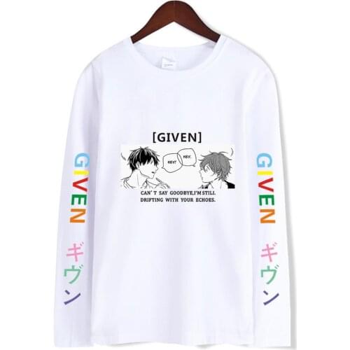 Given T Shirt Women T-shirt Men Long Sleeve Top Unisex Streetshirt Anime Given Yaoi Harajuku Tops Casual Streetwear