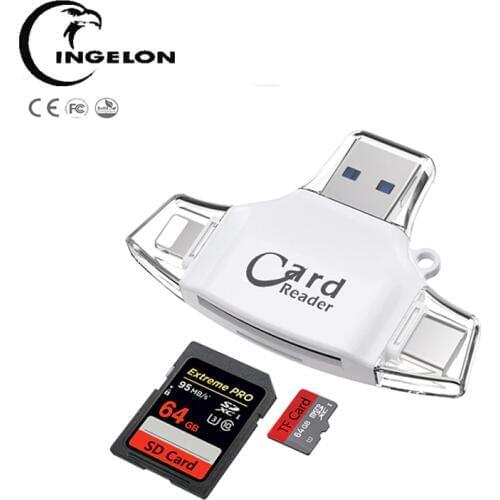 Ingelon Cardreader Micro Sd card Adapter Memory Card MMC Reader For iPhone 8 7 PLUS 5 5S 6S 6 /Samsung/LG Android OTG Phones