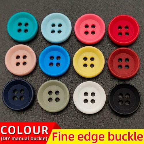 Colorful Resin Buttons For Clothing 4-Holes Round Hand Sewn Shirt Fastener Flatback Accessories Dress Suit Decorative Button