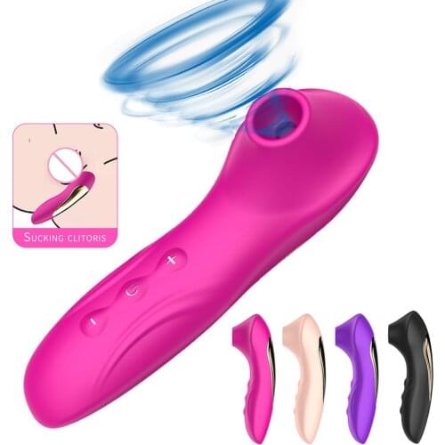 Clit Sucker Vibrator Tongue Vibrating Nipple Sucking Blowjob Sex Toys for Women Clitoris Stimulator 10 Speeds Female Masturbator