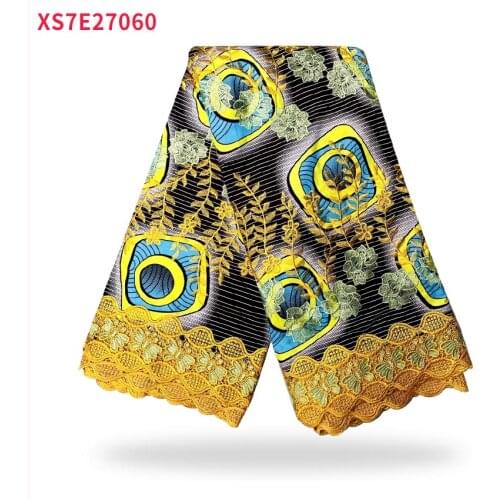 2021 new high-quality African wax cloth lace embroidery fabric Tissu Africain party dress fabric XS7E27060