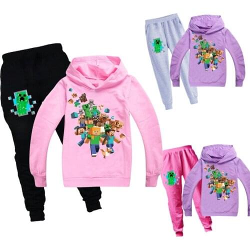 New children Fall Hoodies cartoon robloxing game printing graphics kids spring white tops vogue Harajuku boy/girls clothing sets