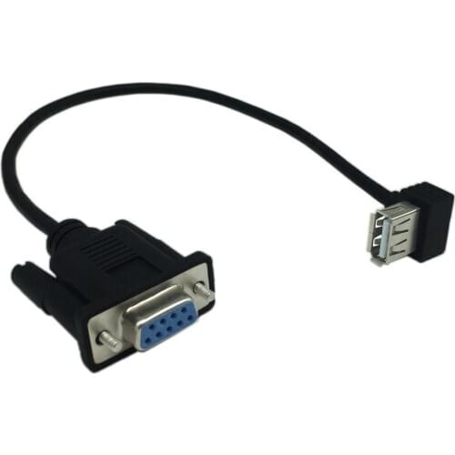 RS232 DB9 Female to USB 2.0 A Female Serial Cable Adapter Converter 8" Inch 25cm