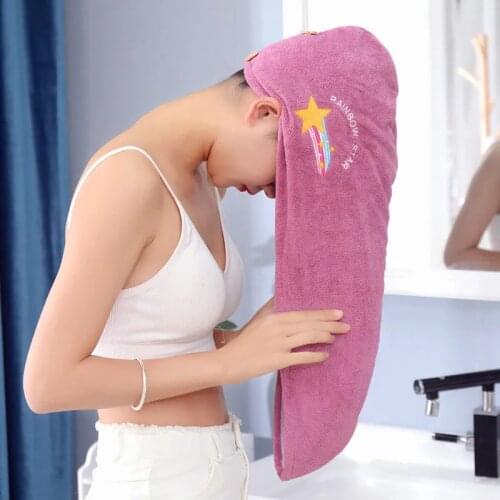 Women Girls Hair Drying Hat Quick-dry Hair Towel Cap Hat Bath Hat Microfiber Solid Towel Cap Super Absorption Turban Hair Cap