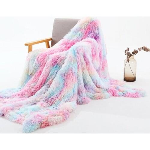 Super Soft Long Faux Fur Coral Fleece Blanket Warm Elegant Cozy With Fluffy Sherpa Throw Blanket Bed Sofa Blankets Gift