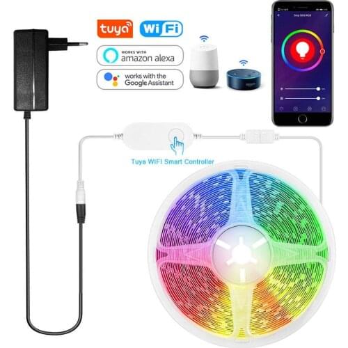 Tuya Led Strip Lights 5050 12V RGB Color Changing with Smart life APP Control Smart Home Decoration Compatible Alexa Google Home