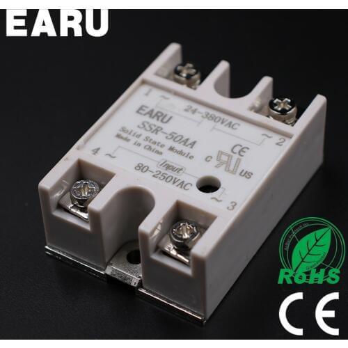 Solid State Relay Module SSR-50AA SSR-50 AA SSR 50A 80-250VAC Input to 24-380VAC Output Industry Control