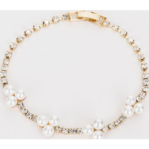 Bracelet Decoration Beautiful Woman Wearing YFJEWE Fashion Pearl And Crystal Crystal Decoration Wedding Party Gift Jewelry #B172
