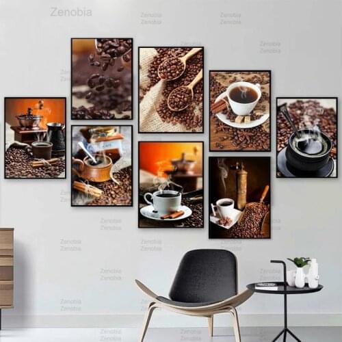 Vintage Coffee Bean Canvas Painting Wall Art Modular Hd Posters and Prints Modern Realist Home Decoration Restaurant Cafe Decor
