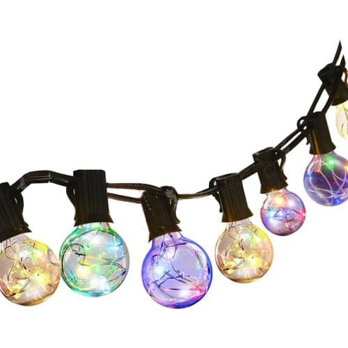 Thrisdar 25ft 25LED G40 Globe Fairy String Light Copper Wire Christmas Fairy Light Garland for Bistro Cafe Wedding Party Decor
