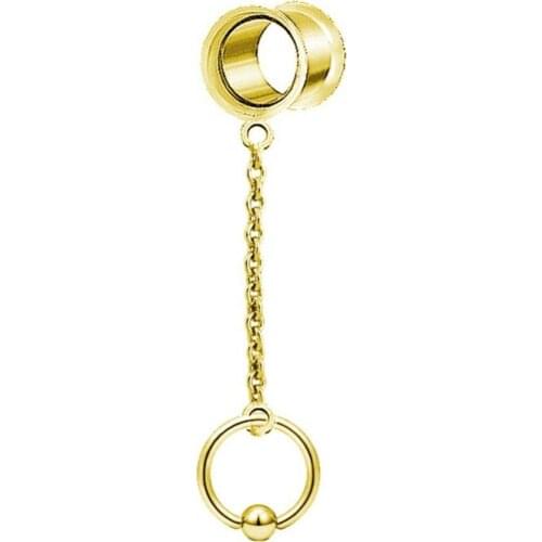 1Pc Women Dangle Earrings Dangle Earrings Ring Tassel Dangle Double Flare Ear Plug Stretcher Piercing Jewelry pendientes 2021