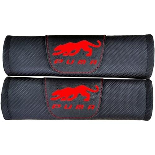 For Ford Puma 2pcs Fashion Carbon Fiber Leather Car Seat Belt Cover Car Seat Belt Shoulder Pad Car Accessories