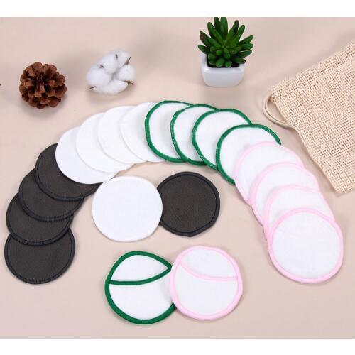 5Pcs/bag Reusable Bamboo Cotton Make Up Tools Remover Pad Washable Portable Facial Wipes Cleansing Pads with Laundry Bag
