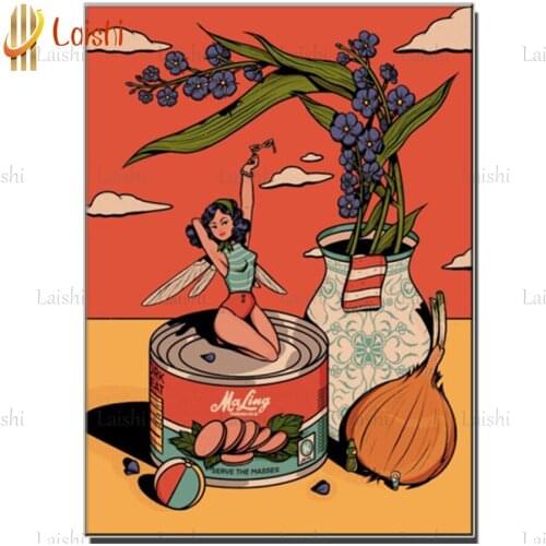 Diamond Painting Elf and luncheon meat canned vase Diamond Mosaic Picture Of Rhinestones Embroidery New Arrival Decor For Home