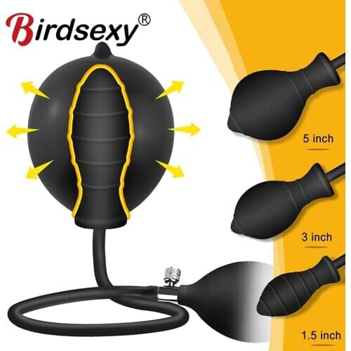 Anal Plug Inflatable Butt Beads Gay Expandable Large Dildo Pump Prostate Massage Sex Toys for Women Men Silicone Anus Dilato