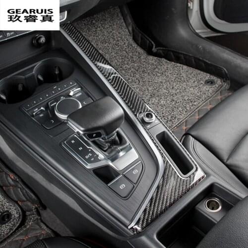 Car Styling Carbon Fiber For Audi B9 RHD LHD driving Stickers Decorative Cover trim Control Gear Shift Panel auto Accessories