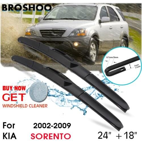 Car Wiper Blade Front Window Windscreen Windshield Wipers Blades J hook Auto Accessories For KIA SORENTO 24"+18" 2002-2009