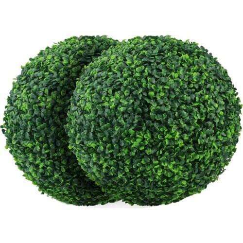 BMBY-2 PCS 15.7 Inch Artificial Plant Topiary Ball Faux Boxwood Decorative Balls for Backyard,Balcony,Garden,Wedding DéCor