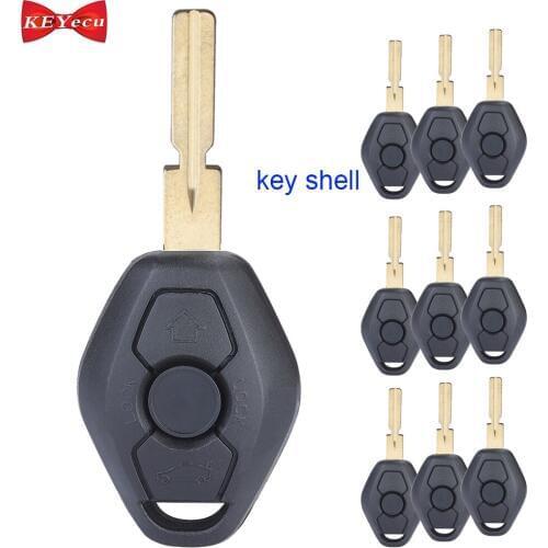KEYECU 10pcs for BMW 3 5 7 Series M3 M5 X3 X5 EWS Remote Key Shell Case Fob HU58 Blade for LX8 FZV