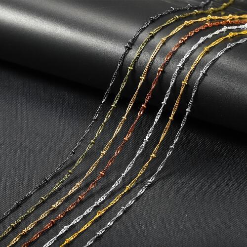 5m/lot Copper Width 1.8mm Ball Chain Necklace Bead Chain For DIY Anklet Jewelry Making Accessories Supplies